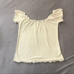 Off The Shoulder Brandy Melville Shirt- Yellow